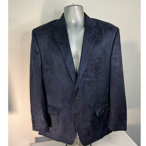 Lauren Ralph Lauren Blue Faux Suede Two Button Sports Jacket Blazer Size 44R